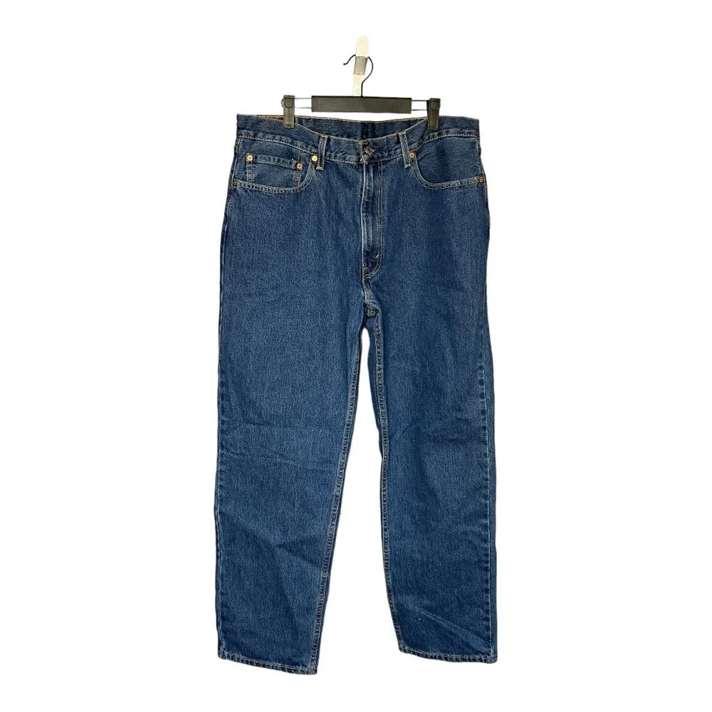 Levi's 550 Jeans 38x32 Mens Relaxed Fit Dark Stonewash 100% Cotton Tapered Leg - Picture 2 of 5